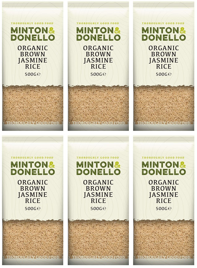 6 x Minton & Donello Organic Brown Basmati Rice - 500g