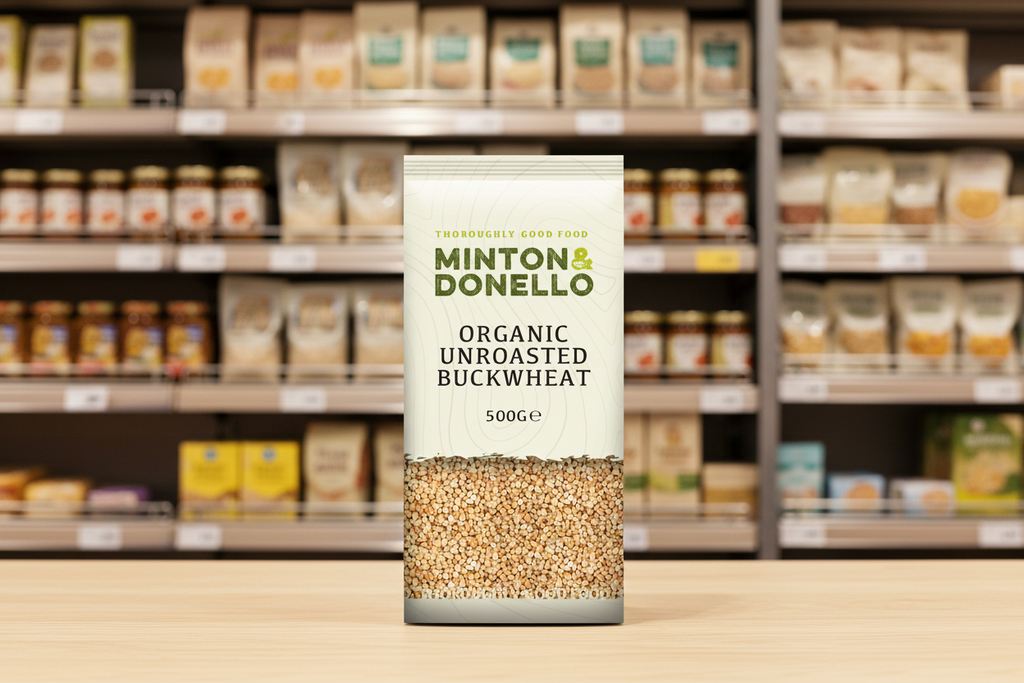 6 x Minton & Donello Organic Buckwheat Hulled Unroasted - 500g