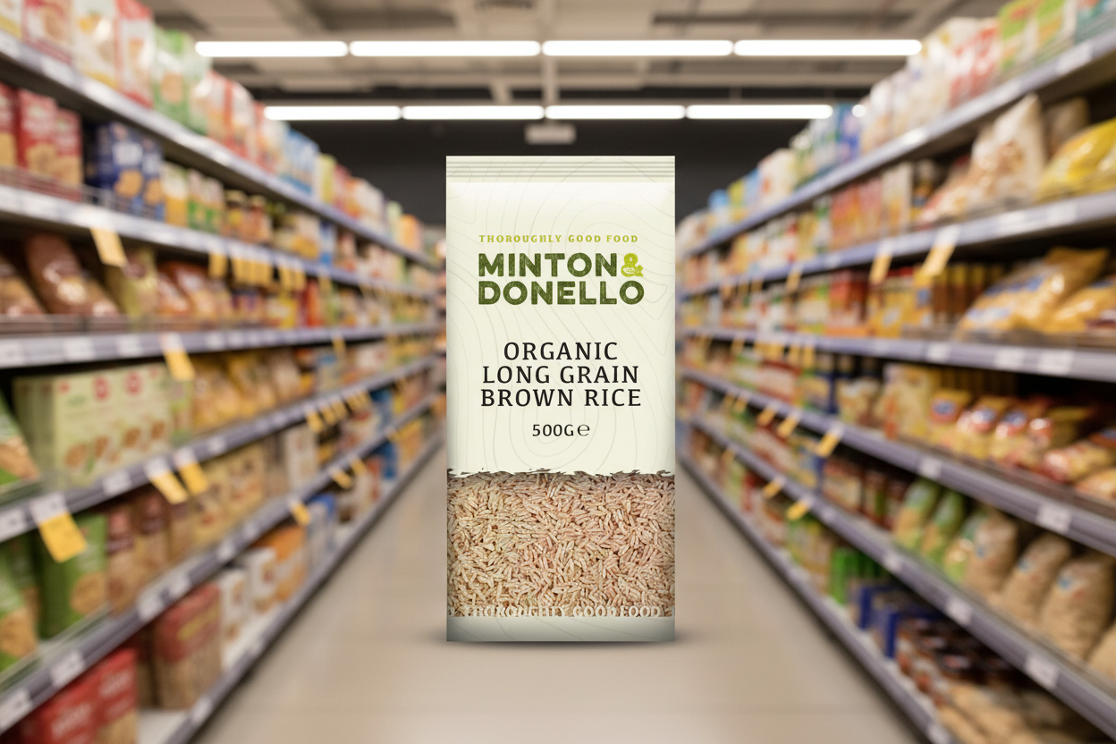 6 x Minton & Donello Organic Long Grain Brown Rice - 500g