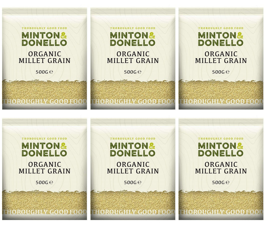 6 x Minton & Donello Organic Millet Grain Hulled - 500g