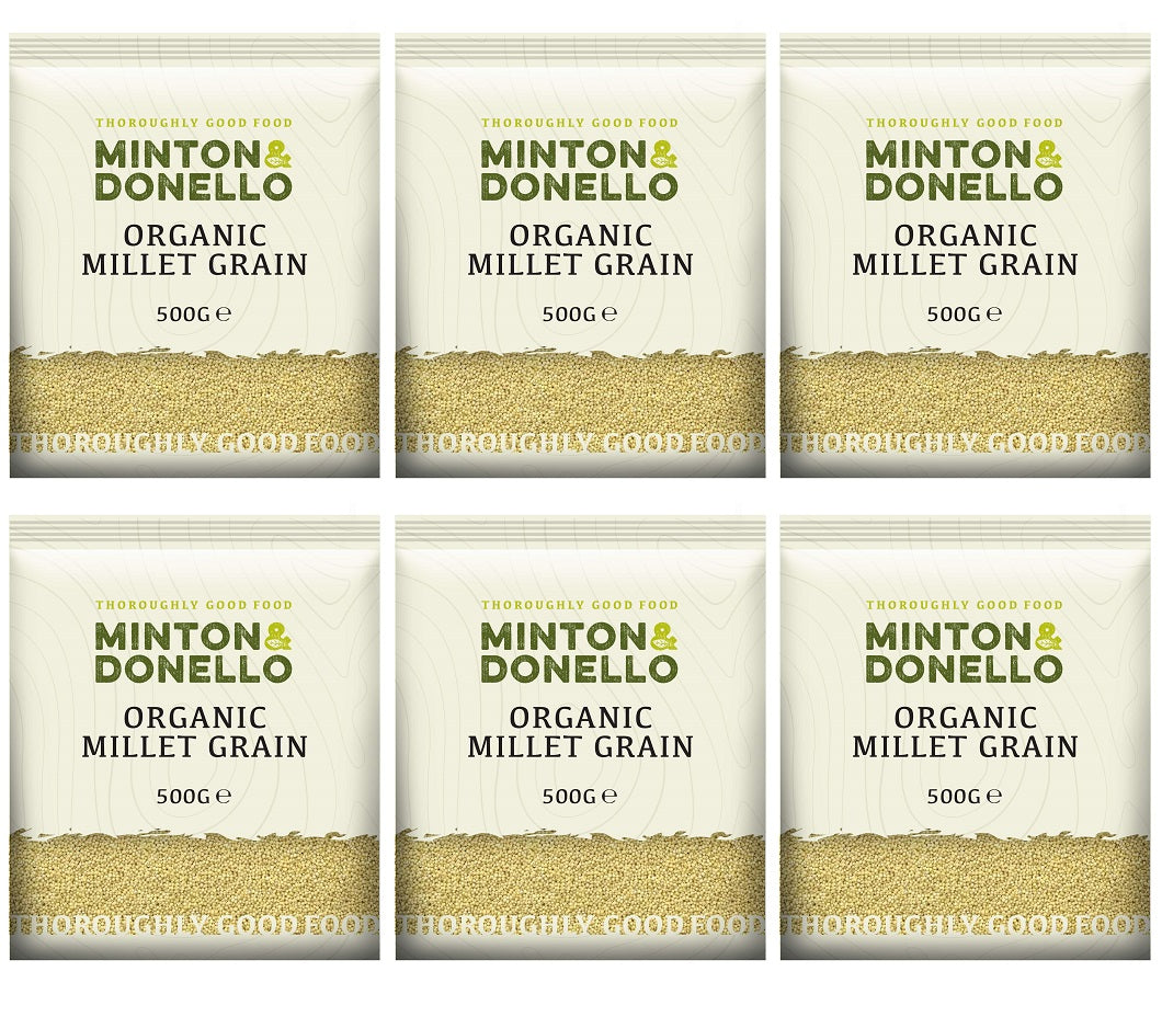 6 x Minton & Donello Organic Millet Grain Hulled - 500g
