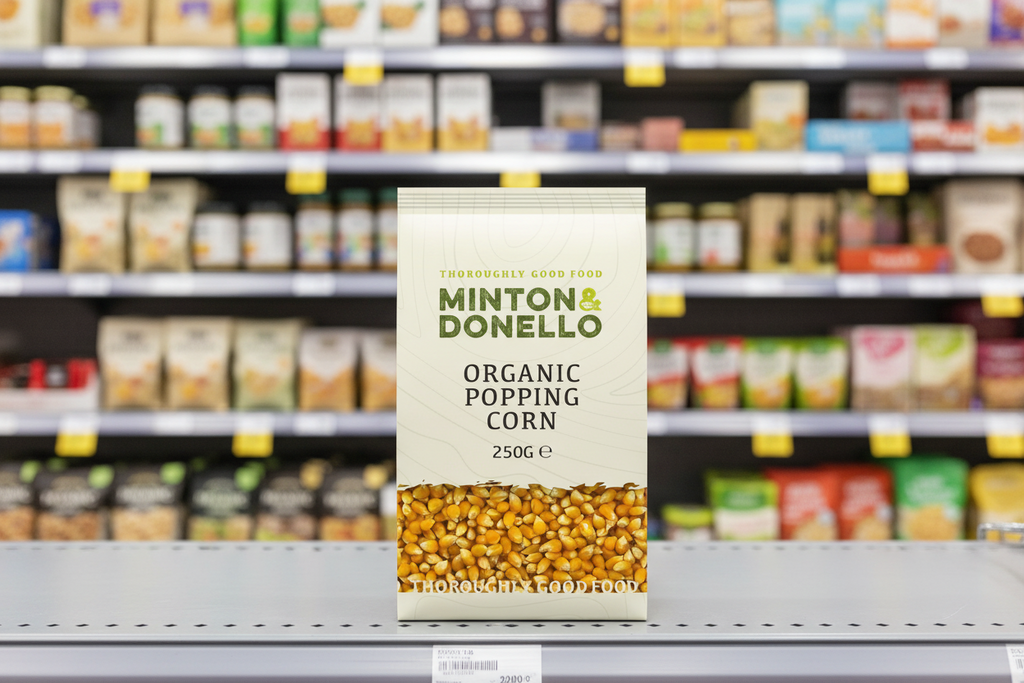 6 x Minton & Donello Organic Popcorn - 500g