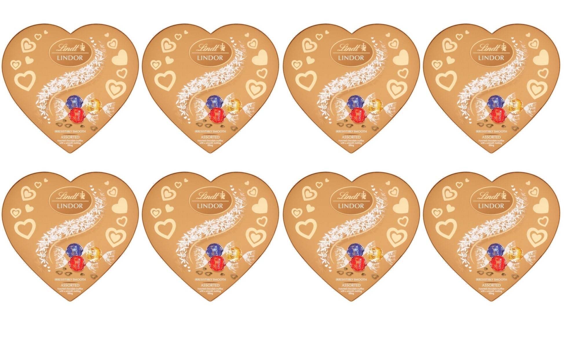 8 x Lindt Lindor Heart Box Assorted 200G