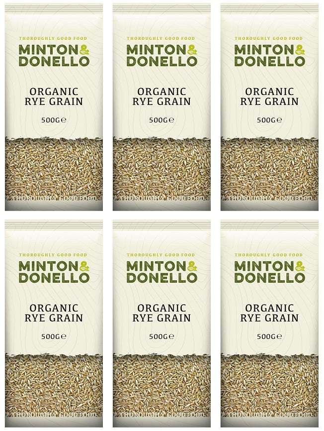 6 x Minton & Donello Organic Rye Grain - 500g