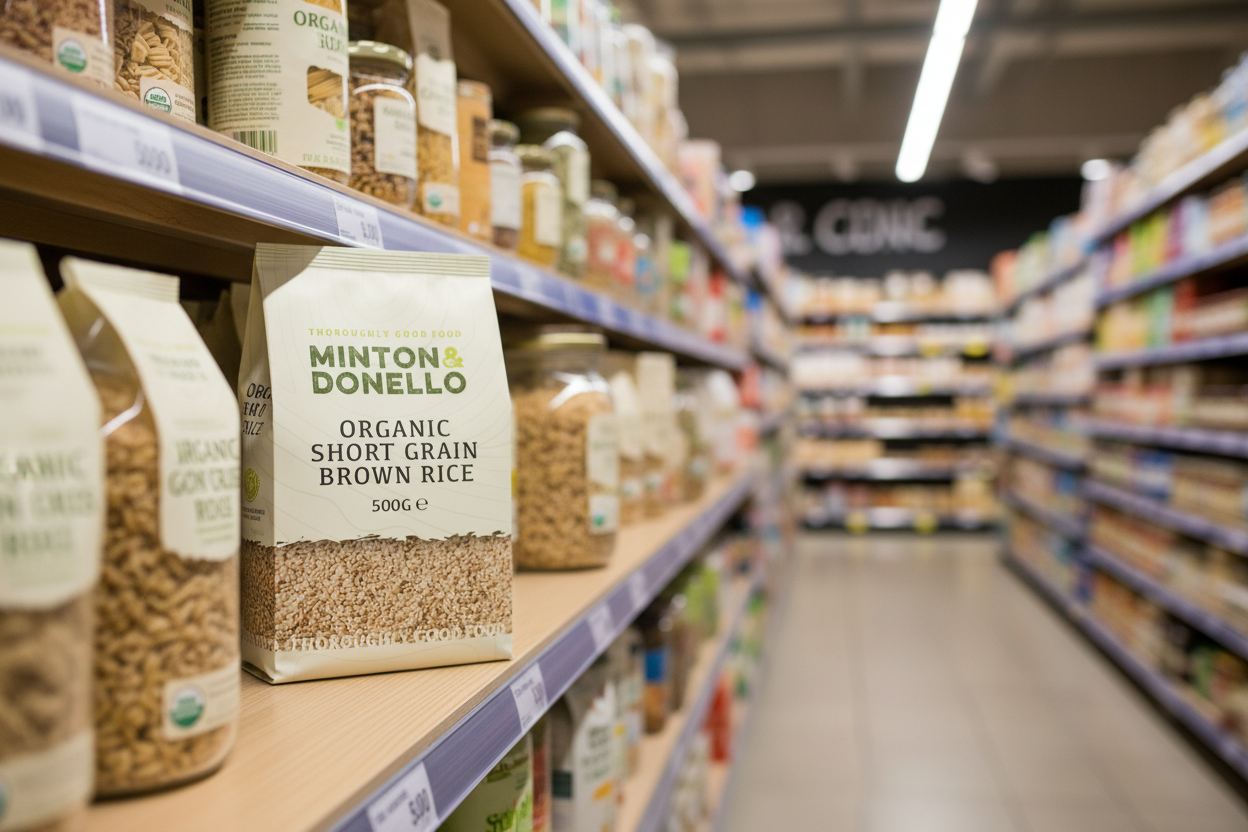6 x Minton & Donello Organic Short Grain Brown Rice - 500g