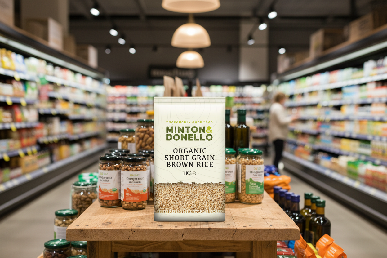 6 x Minton & Donello Organic Short Grain Brown Rice - 1000g