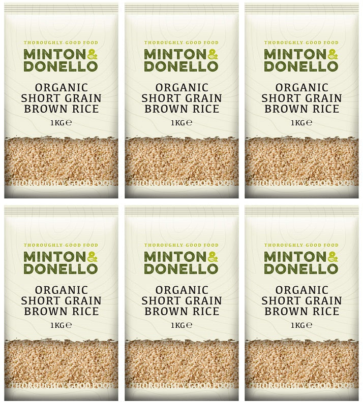 6 x Minton & Donello Organic Short Grain Brown Rice - 1000g