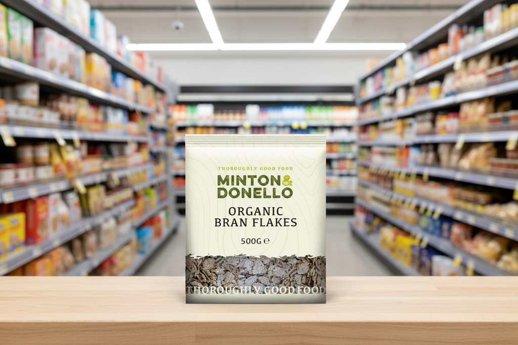 6 x Minton & Donello Organic Bran Flakes - 500g