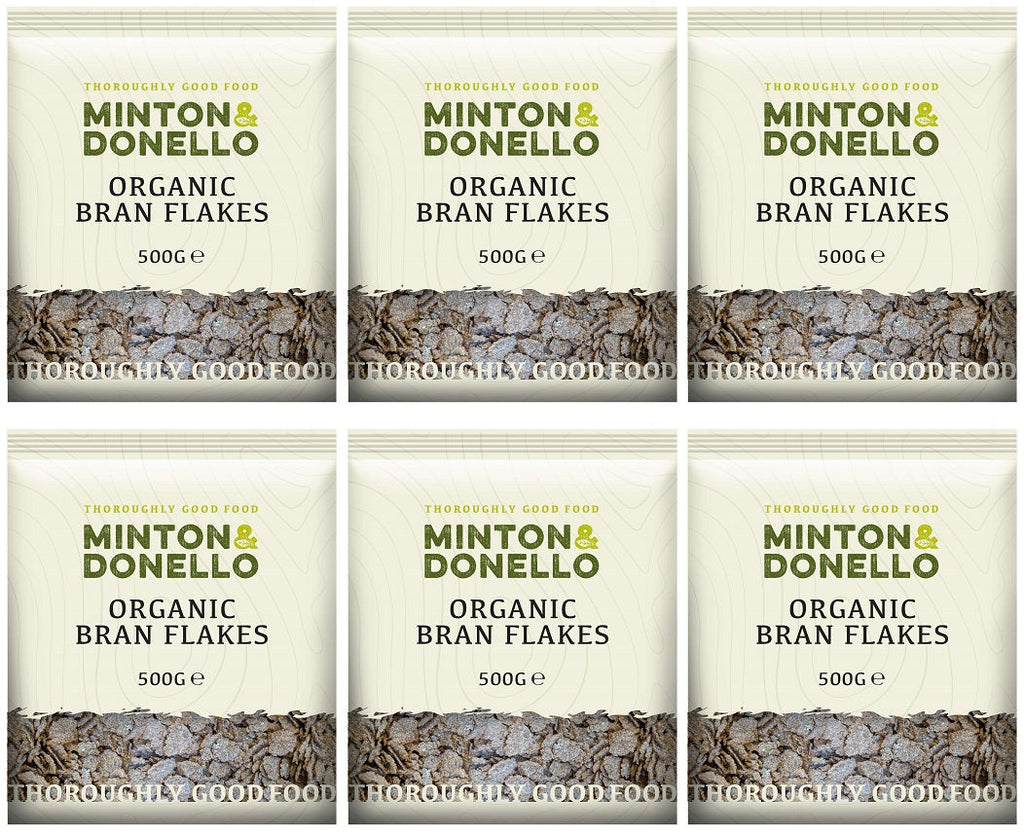 6 x Minton & Donello Organic Bran Flakes - 500g