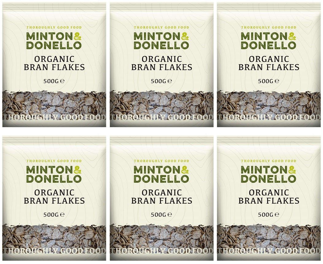 6 x Minton & Donello Organic Bran Flakes - 500g