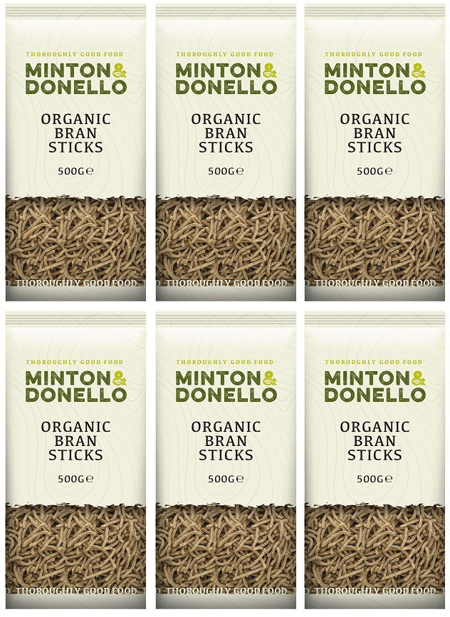 6 x Minton & Donello Organic Bran Sticks - 500g