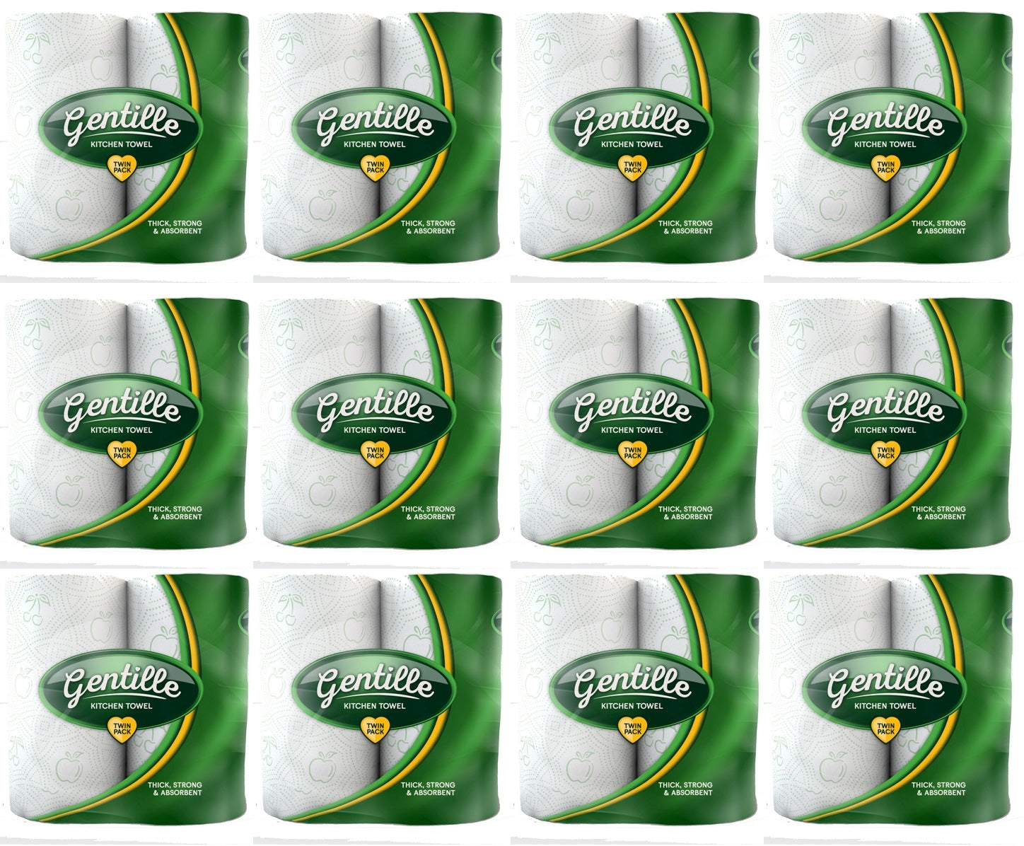 12 x Gentille Kitchen Towel 2 Roll