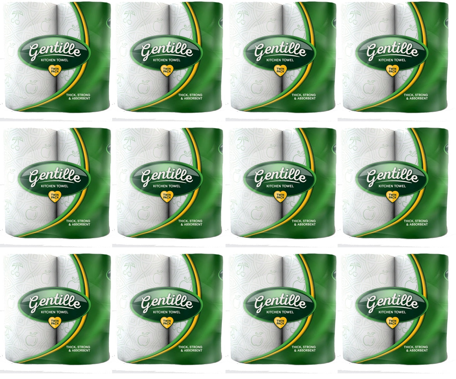 12 x Gentille Twin Pack Kitchen Towel