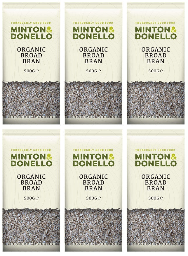 6 x Minton & Donello Organic Broad Bran - 500g