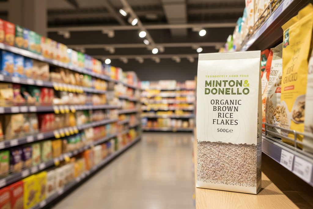 6 x Minton & Donello Organic Brown Rice Flakes - 500g