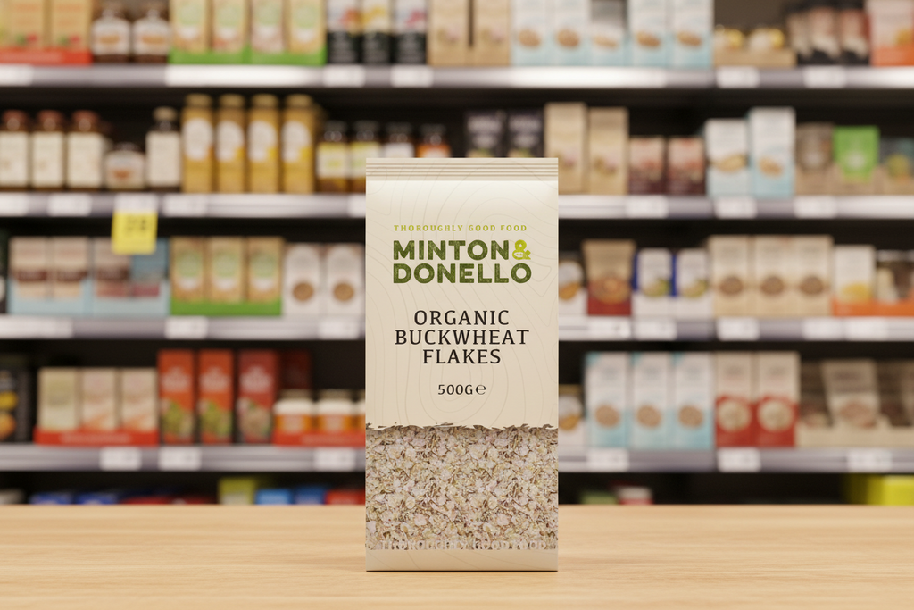 6 x Minton & Donello Organic Buckwheat Flakes - 500g