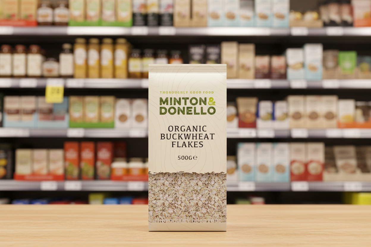 6 x Minton & Donello Organic Buckwheat Flakes - 500g