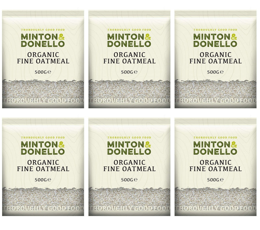 6 x Minton & Donello Organic Fine Oatmeal - 500g