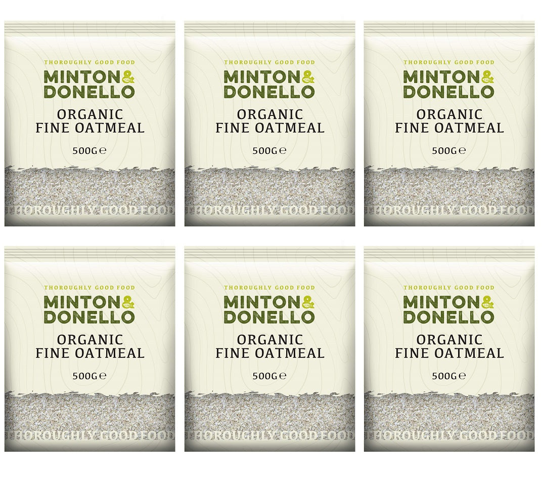 6 x Minton & Donello Organic Fine Oatmeal - 500g
