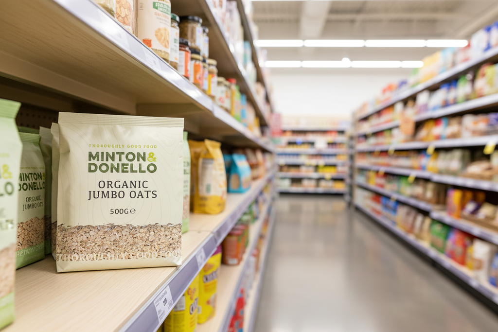 6 x Minton & Donello Organic Jumbo Oats - 500g