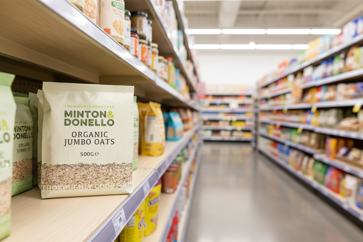 6 x Minton & Donello Organic Jumbo Oats - 500g