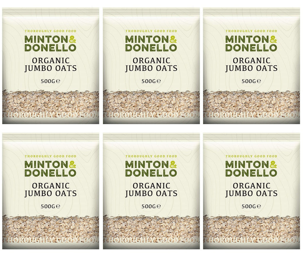 6 x Minton & Donello Organic Jumbo Oats - 500g