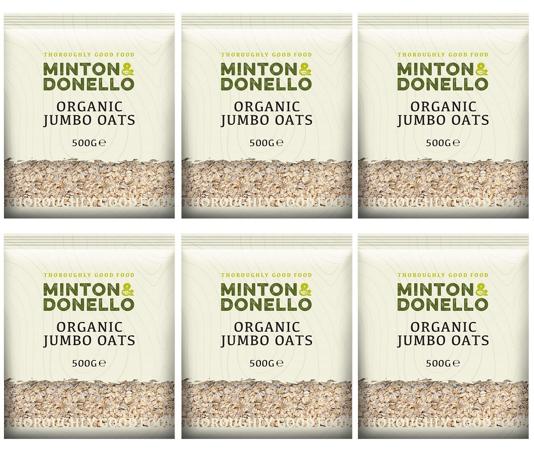 6 x Minton & Donello Organic Jumbo Oats - 500g