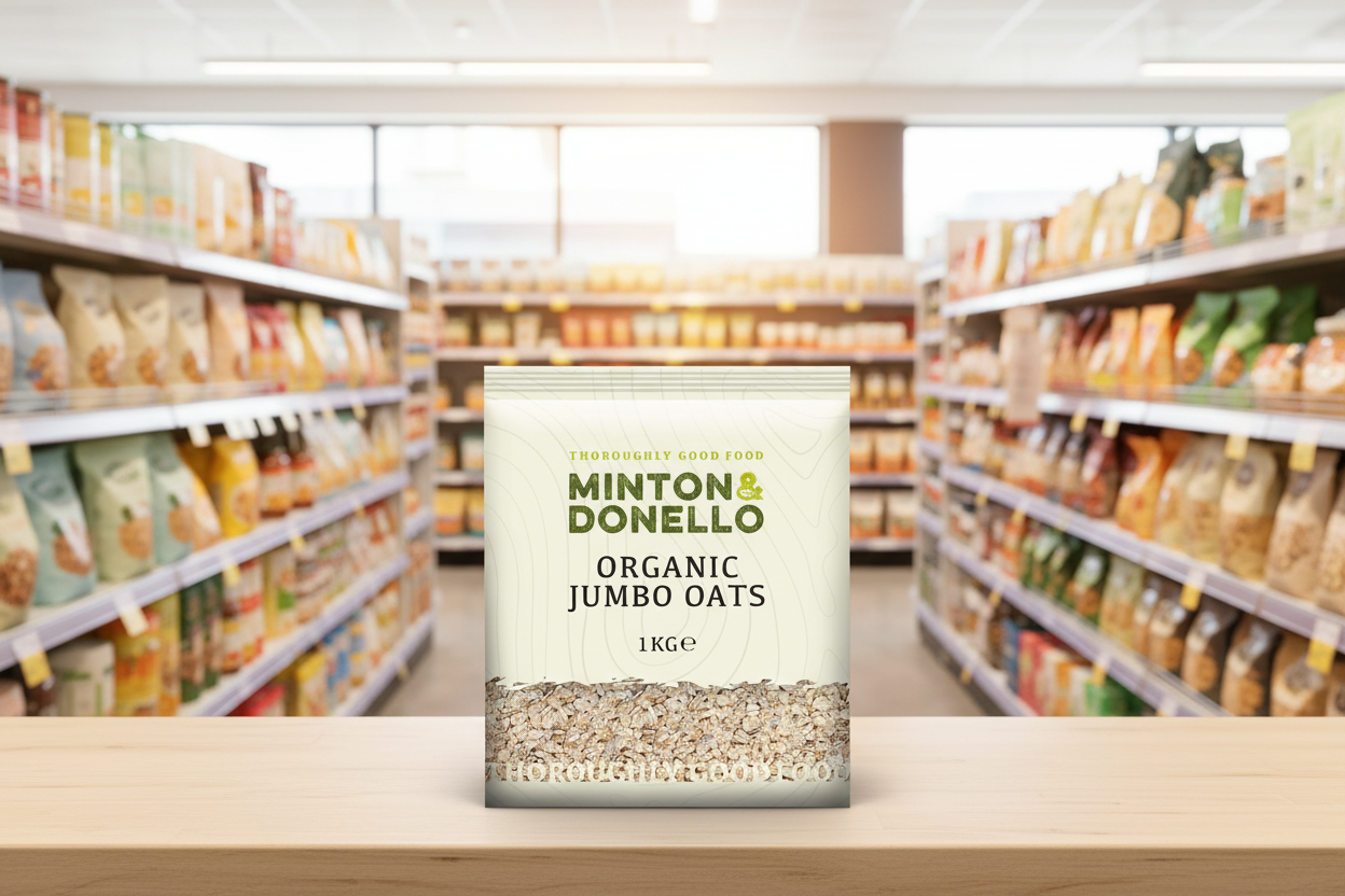 6 x Minton & Donello Organic Jumbo Oats - 1000g