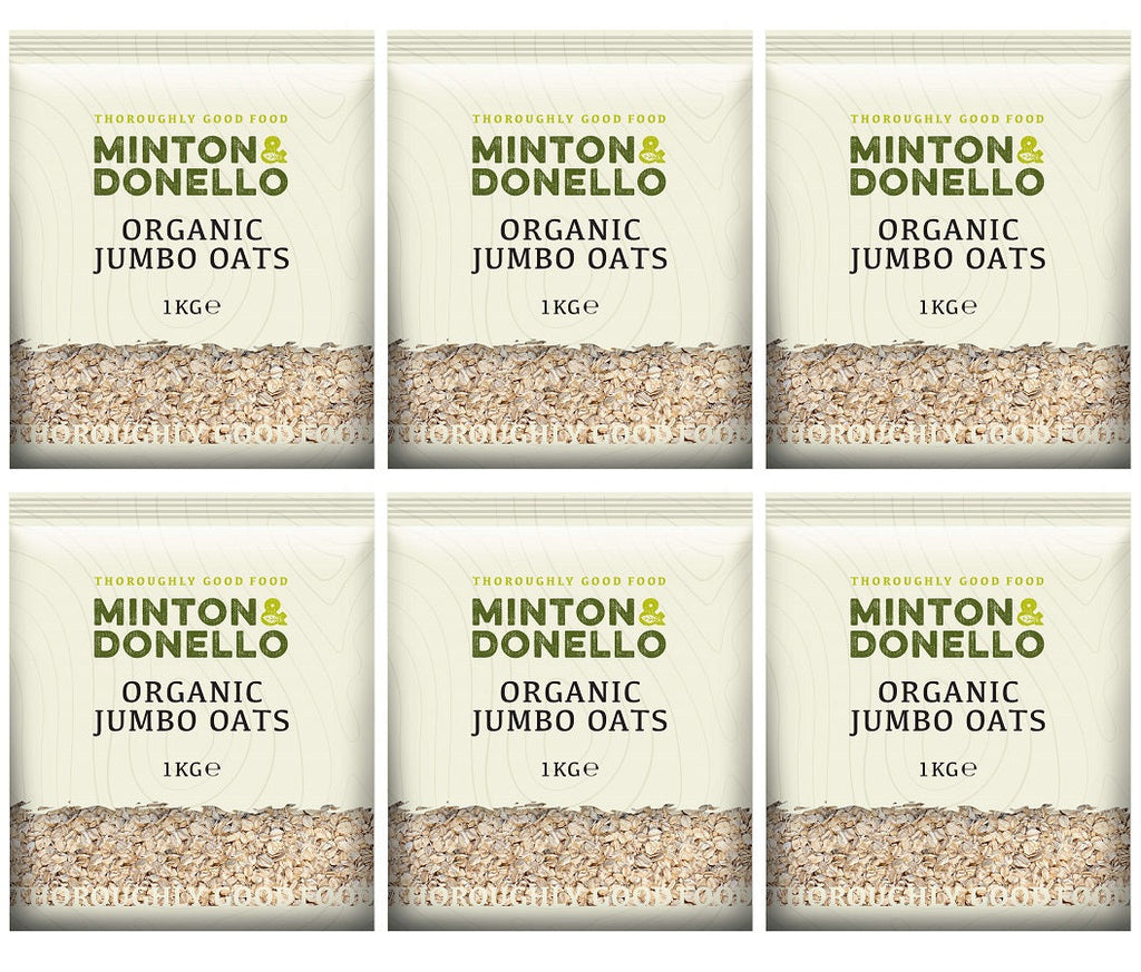 6 x Minton & Donello Organic Jumbo Oats - 1000g