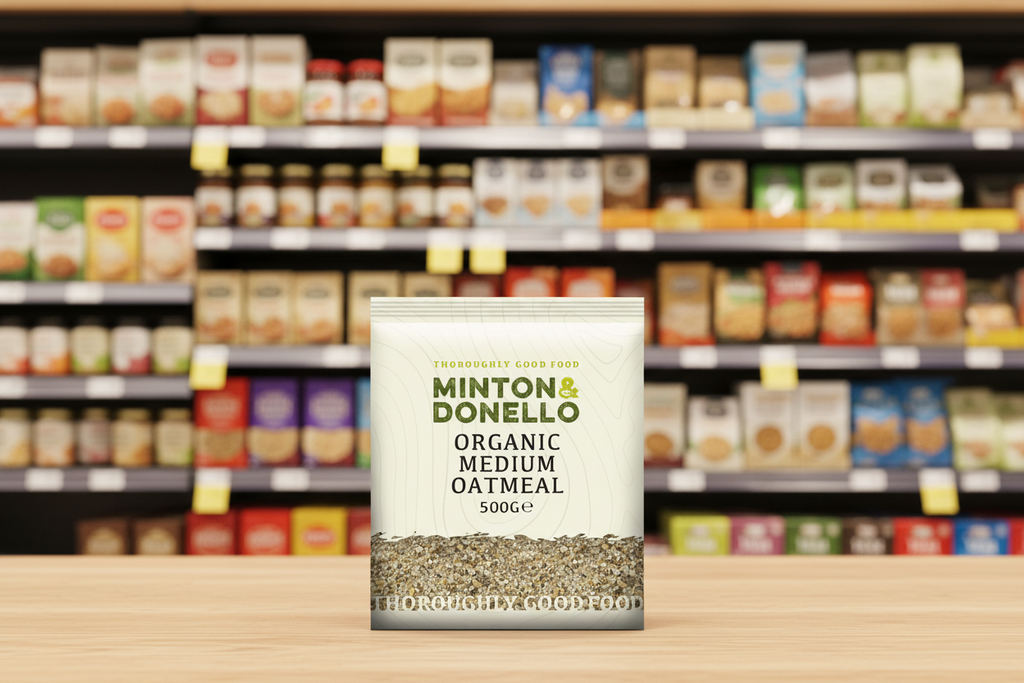 6 x Minton & Donello Organic Medium Oatmeal - 500g
