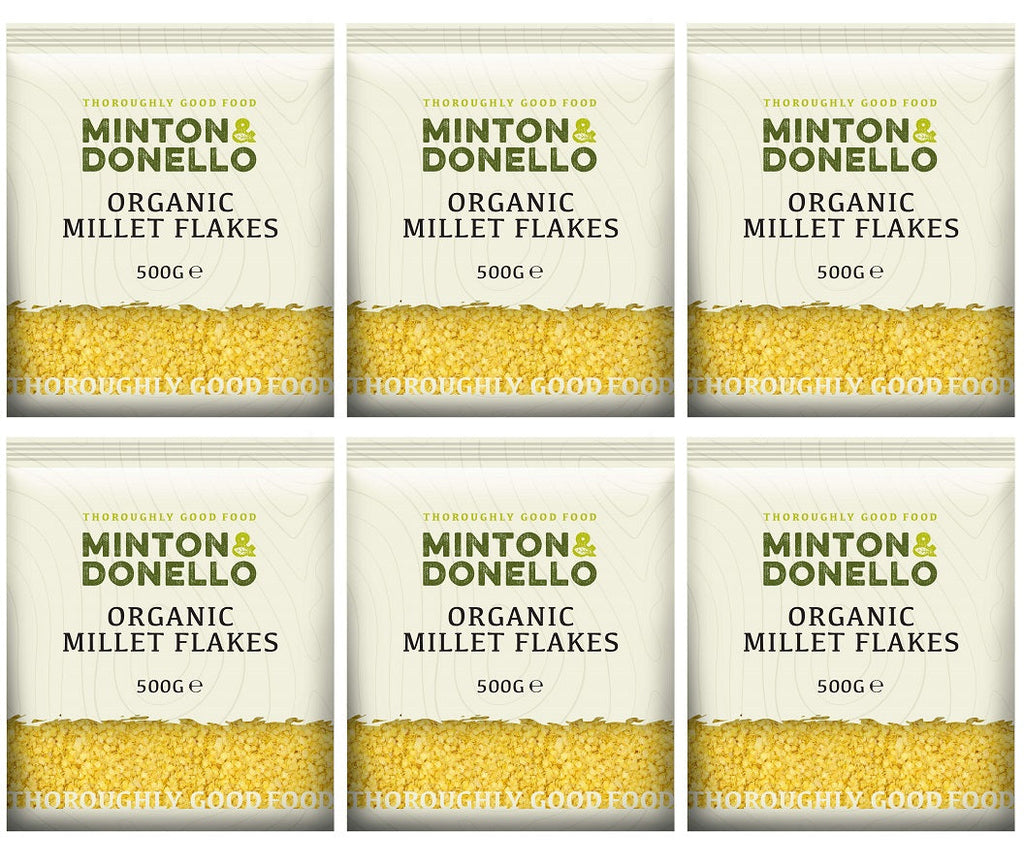 6 x Minton & Donello Organic Millet Flakes - 500g