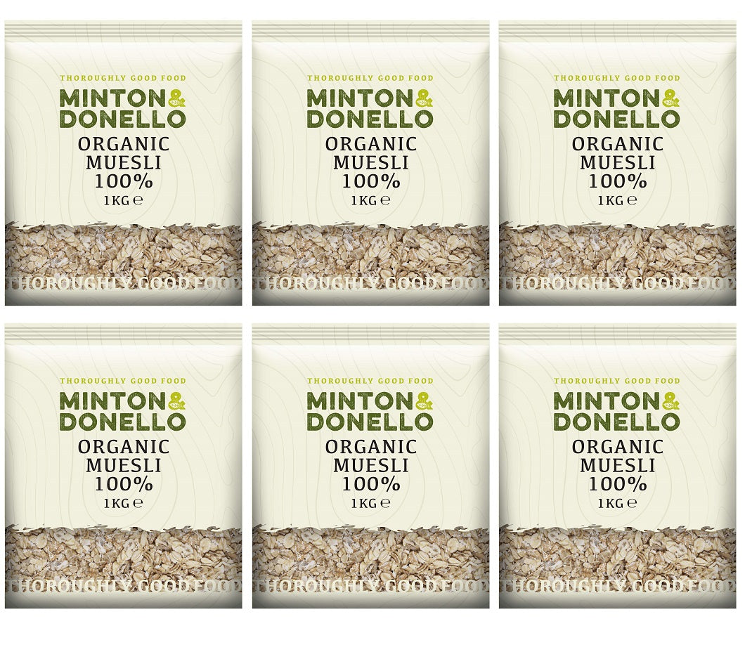 6 x Minton & Donello Organic Muesli 100% Organic - 1000g