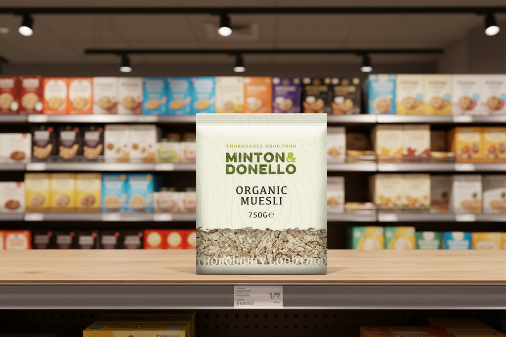 6 x Minton & Donello Organic Muesli Base - 750g