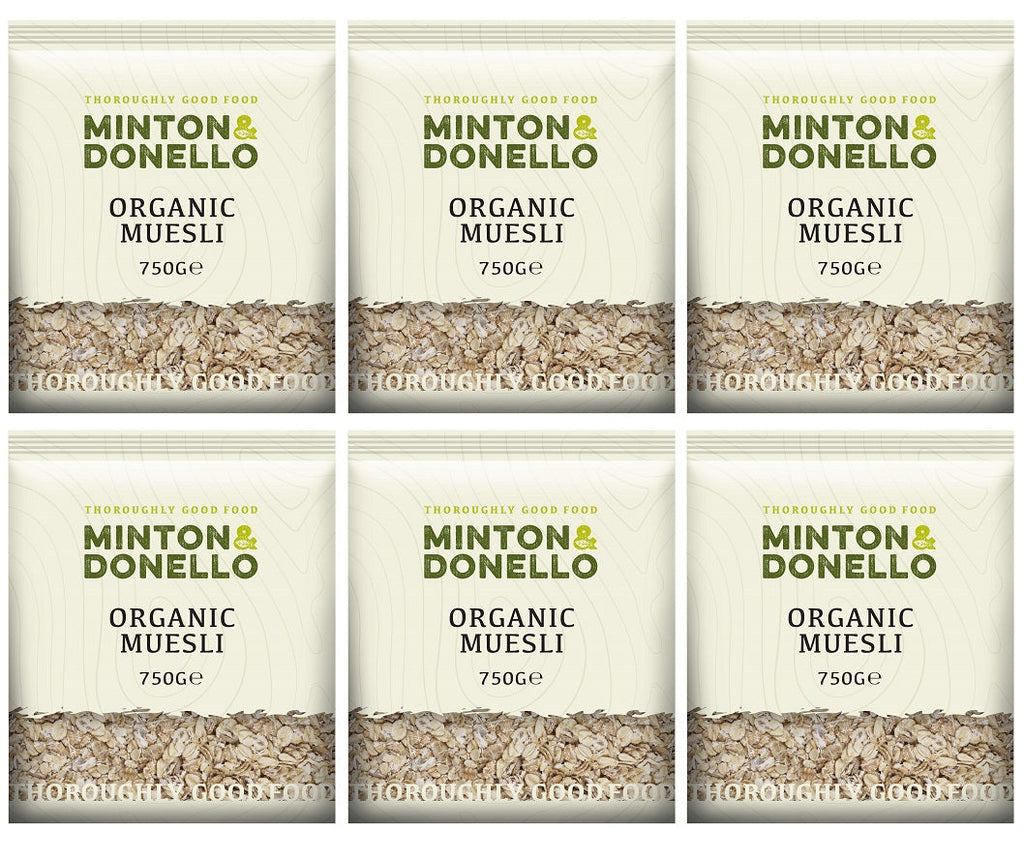 6 x Minton & Donello Organic Muesli Base - 750g