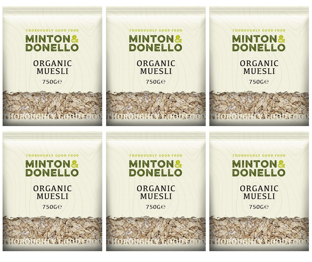 6 x Minton & Donello Organic Muesli Base - 750g