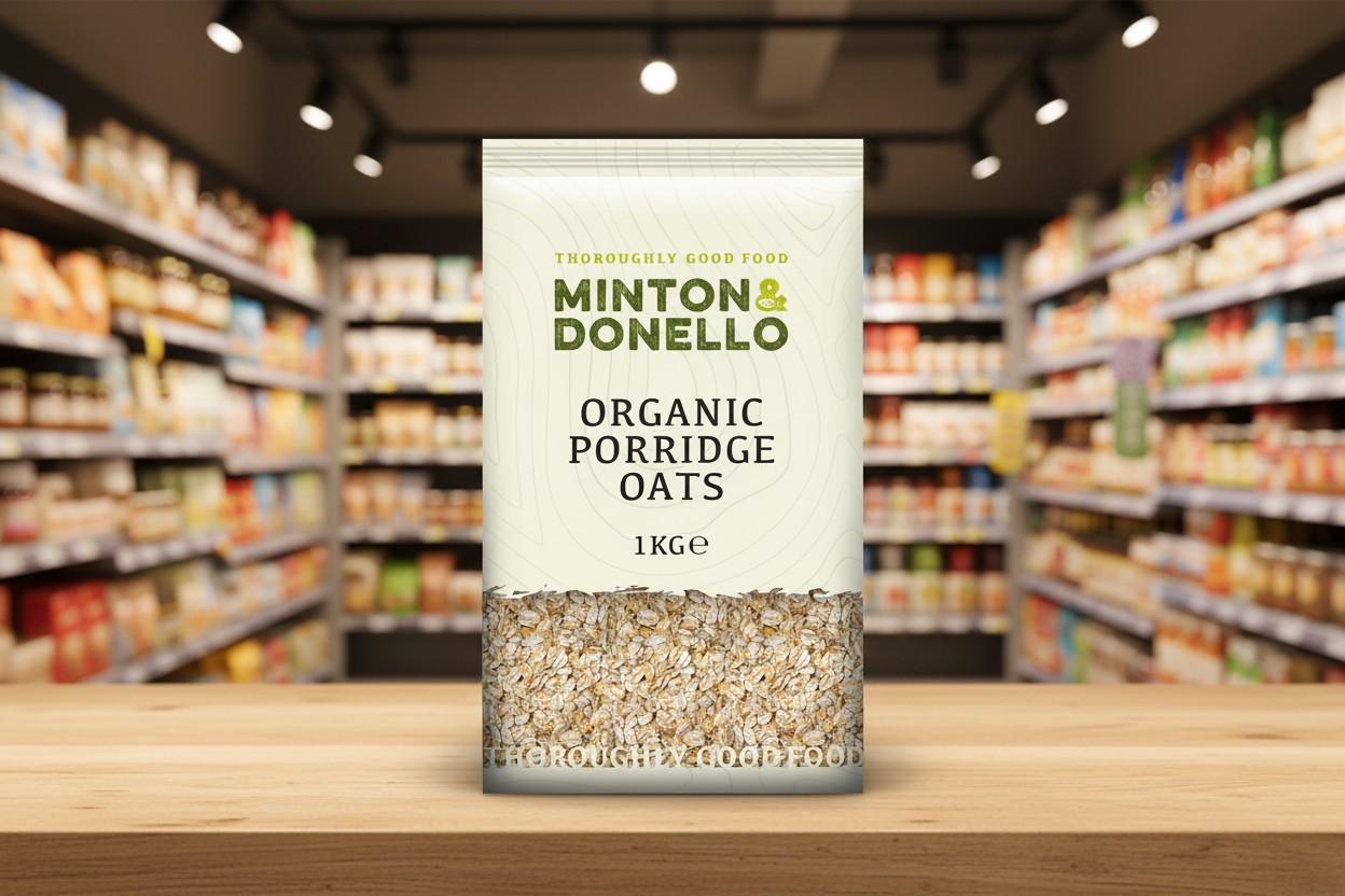 6 x Minton & Donello Organic Porridge Oats - 1000g