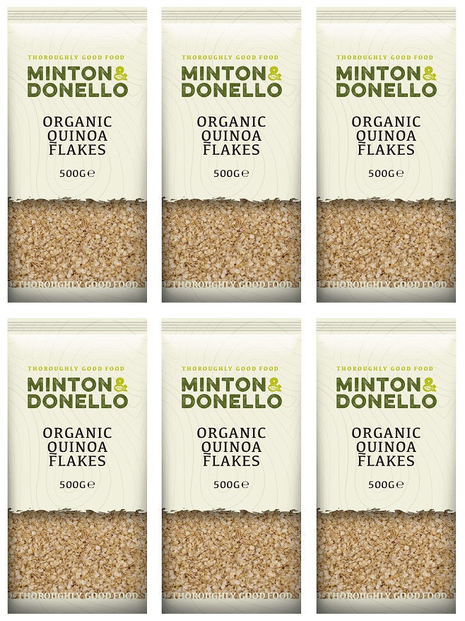 6 x Minton & Donello Organic Quinoa Flakes - 500g