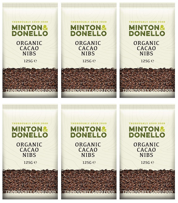 6 x Minton & Donello Cacao Nibs (Organic) - 125g