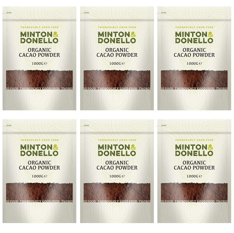 6 x Minton & Donello Cacao Powder (Organic) - 1000g