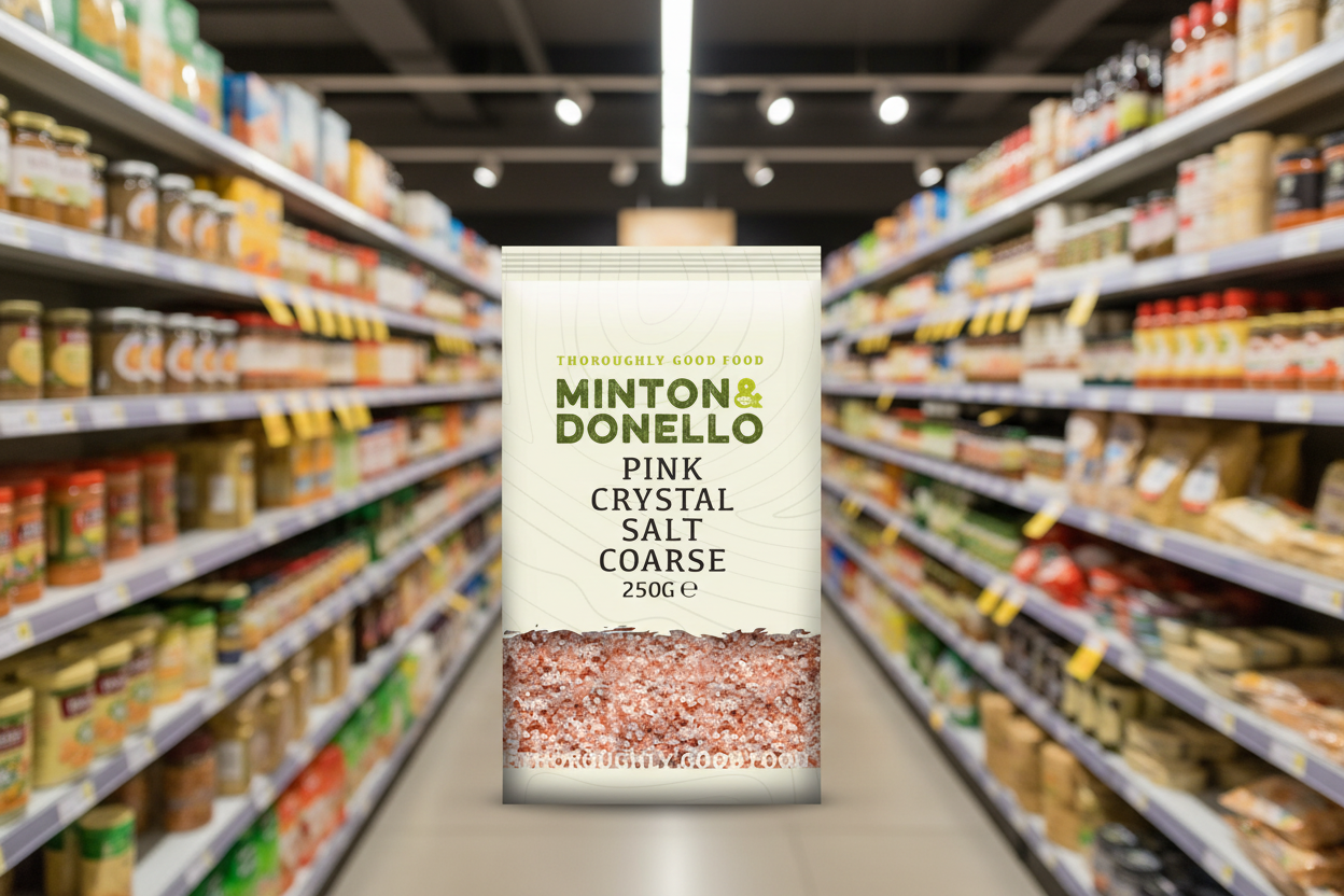 6 x Minton & Donello Pink Crystal Salt Coarse - 250g