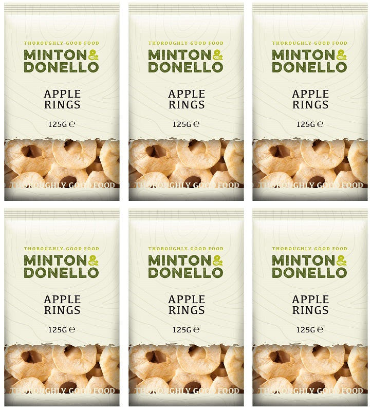 6 x Minton & Donello Apple Rings - 125g
