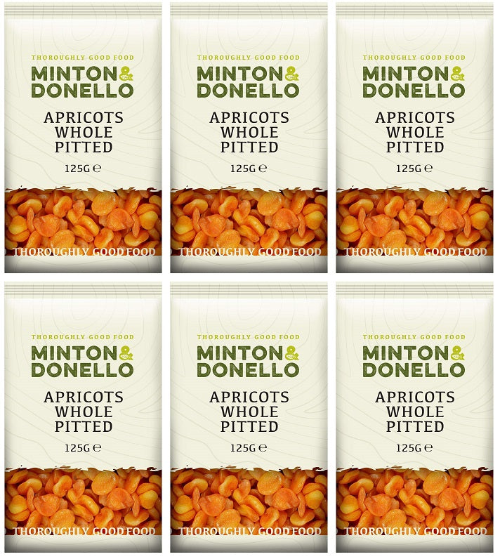 6 x Minton & Donello Apricots Whole Pitted - 125g
