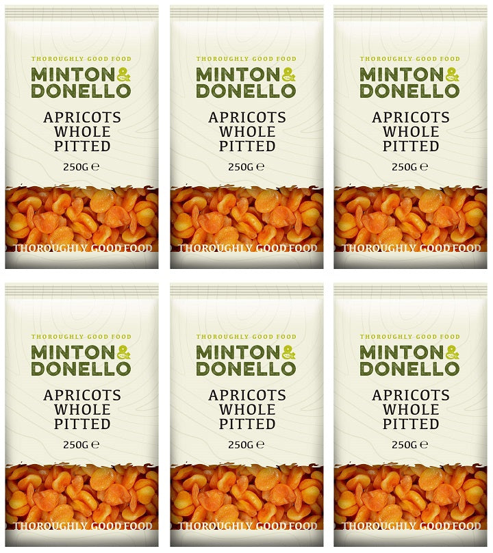 6 x Minton & Donello Apricots Whole Pitted - 250g