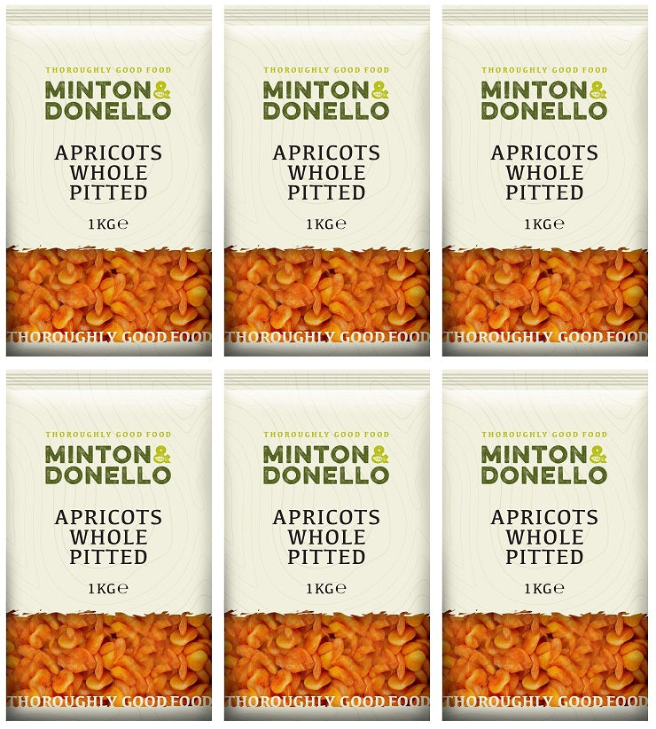 6 x Minton & Donello Apricots Whole Pitted - 1000g
