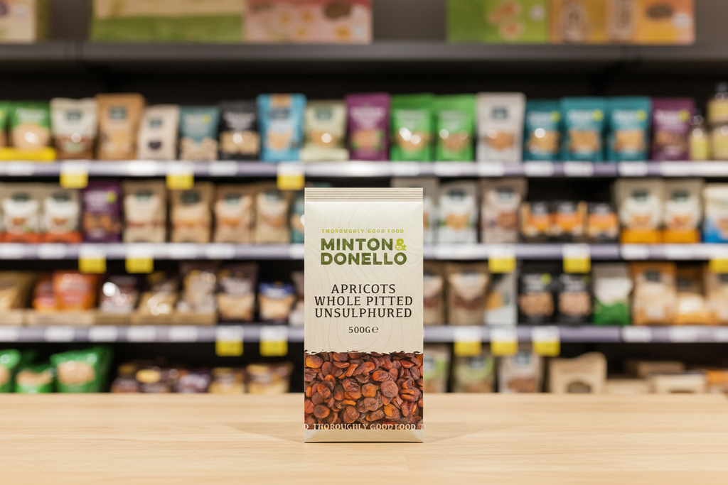 6 x Minton & Donello Apricots Whole Pitted Unsulphured - 500g