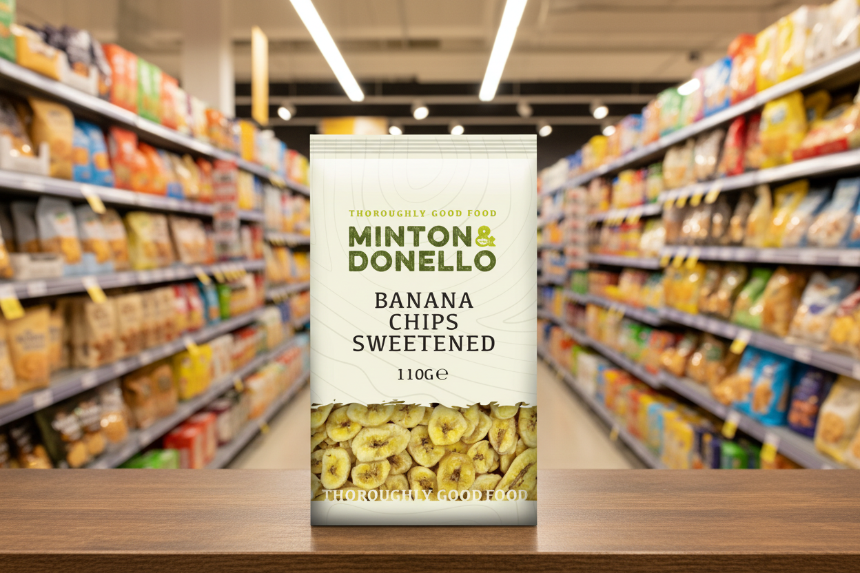 6 x Minton & Donello Banana Chips Sweetened - 110g