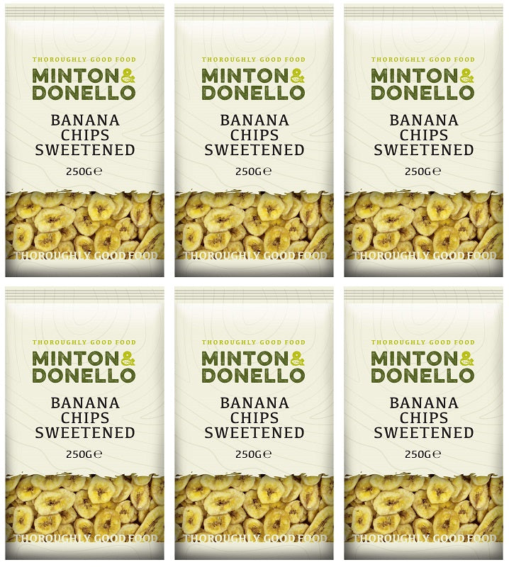 6 x Minton & Donello Banana Chips Sweetened - 250g