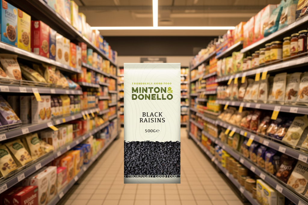 6 x Minton & Donello Black Raisins - 500g