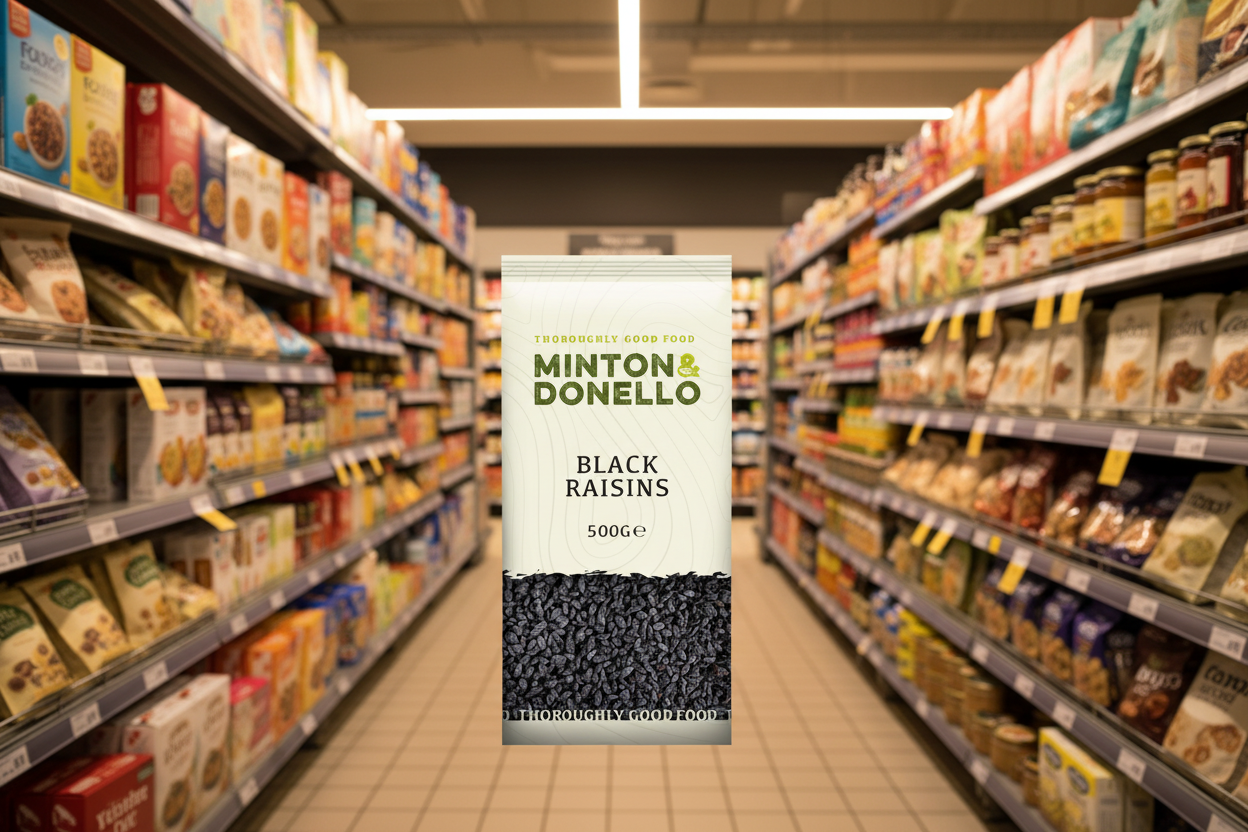 6 x Minton & Donello Black Raisins - 500g