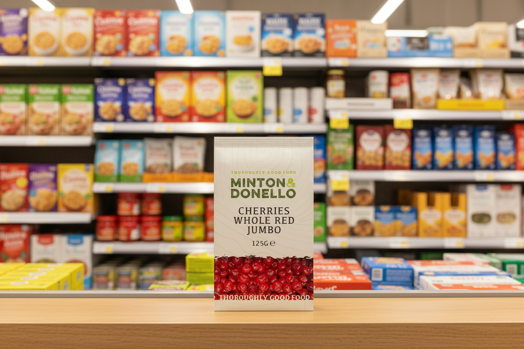 6 x Minton & Donello Cherries Whole Red Jumbo - 125g